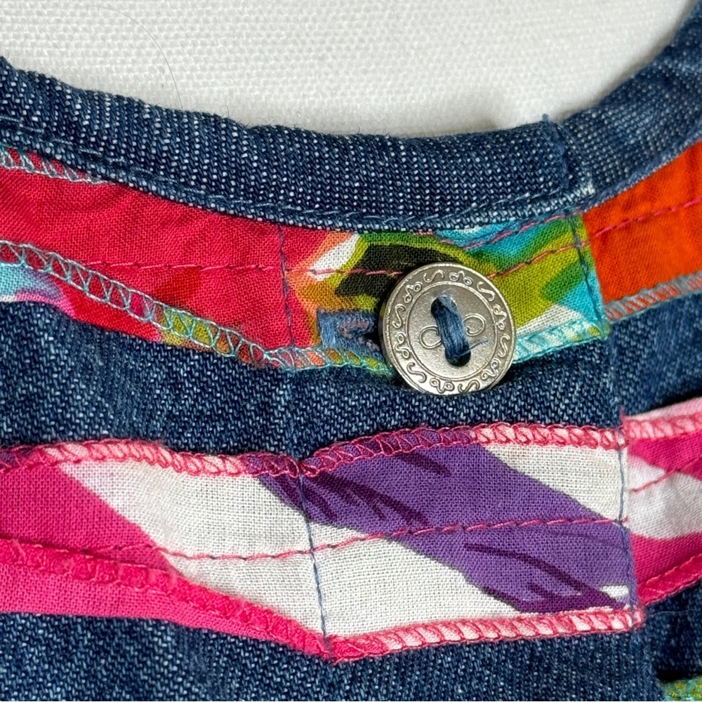 Vintage Blazer Striped Patchwork Jacket Denim Y2k… - image 6